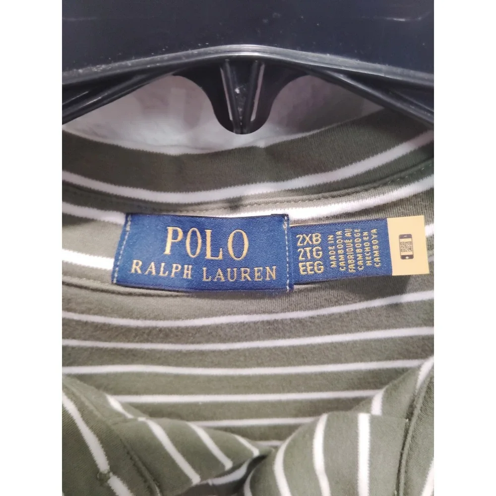 Polo Ralph Lauren Green Striped Polo Shirt 2XL